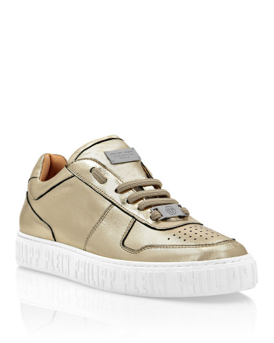 Laminated Leather Lo-Top Sneakers King Power