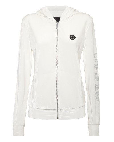 Velvet Hoodie sweatshirt Full Zip  Gothic Plein