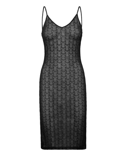 Tulle Midi Dress Monogram