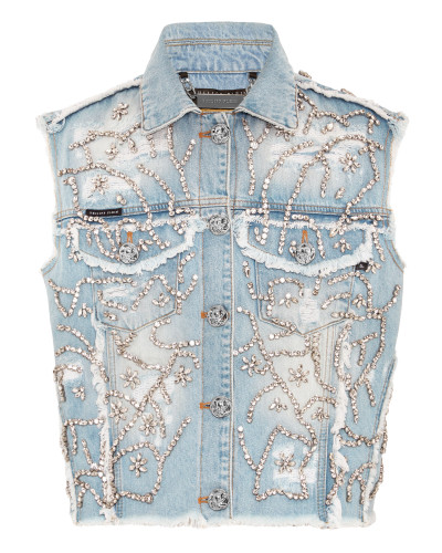 Denim Vest Crystal