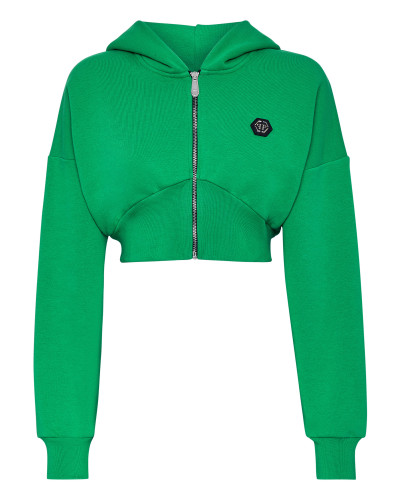 Cropped Hoodie Sweatjacket Gothic Plein