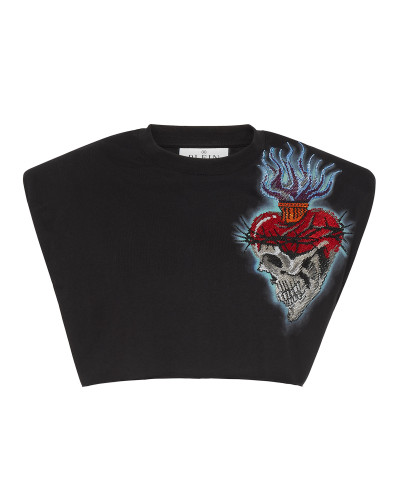 Shoulder Pads Cropped Top Love Tattoo