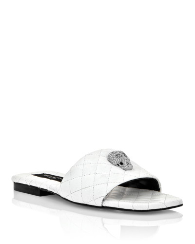 Matelasse Slides Crystal Skull