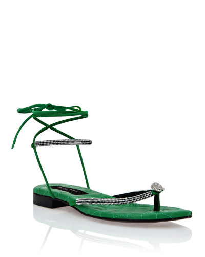 Flat Sandals Crystal Skull