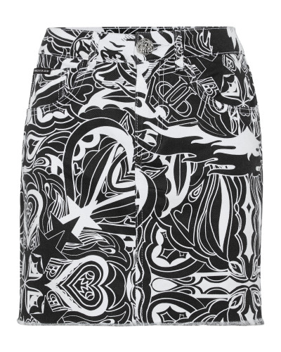 Denim Mini Skirt Tribal Circus