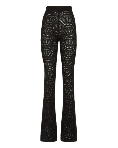 Lurex Knit Trousers Monogram