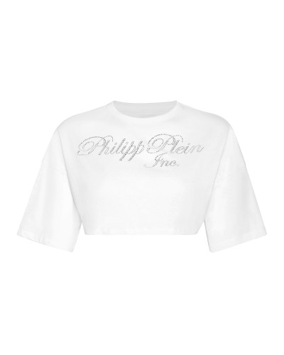 Cropped T-shirt with Crystals Philipp Plein TM