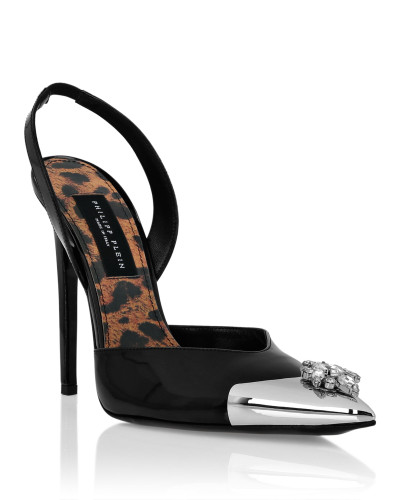 Patent Leather Sling-backPumps Brooches