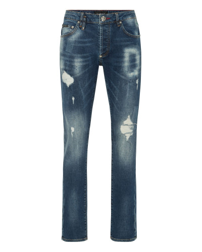 Denim Trousers Super Straight Cut Skulls