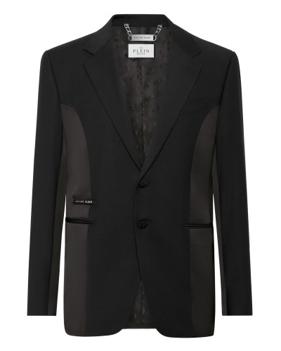 Satin/Wool Blazer Lord Fit Bicolor