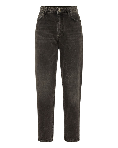 Denim Trousers Mom Fit Logo