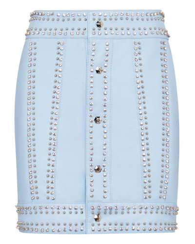 Leather Skirt Short Crystal