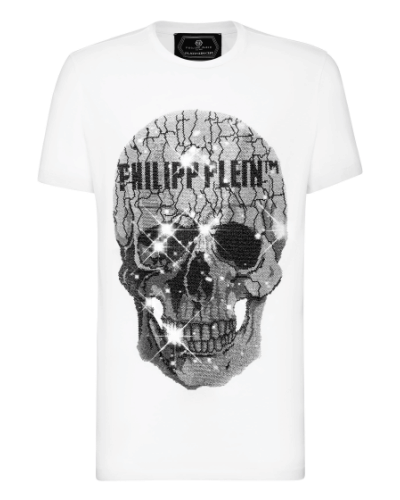 T-shirt Round Neck SS Skull strass
