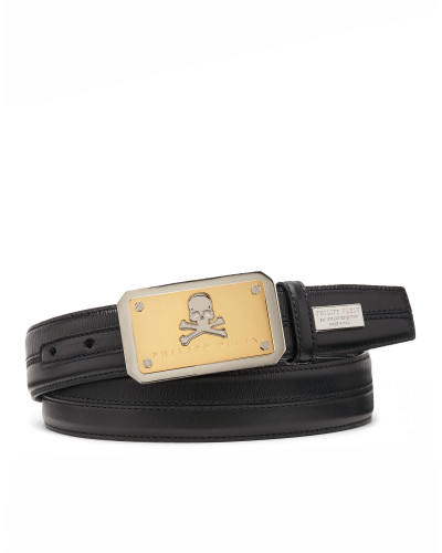 Leather Belt Skull and Plein