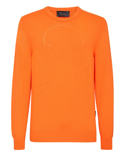 Cashmere Pullover Round Neck LS Skull and Plein