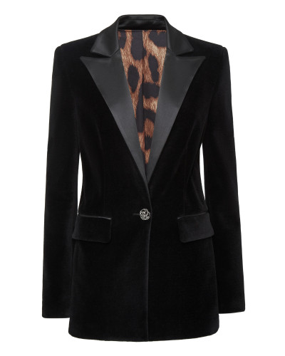 Velvet Blazer Crystal Skull