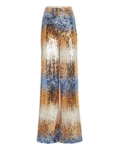 High Waist Trousers Pailletes Gothic Plein