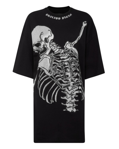 T-shirt Dress Skeleton with Crystals
