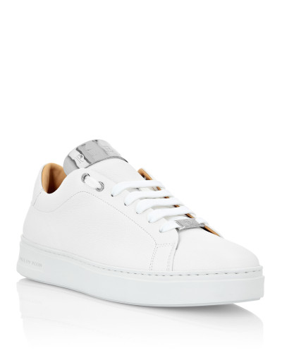 LO-TOP SNEAKERS SILVER $URFER LEATHER
