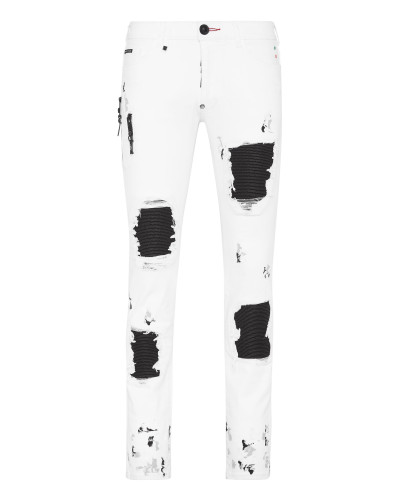 Denim Trousers Biker Fit Dripping