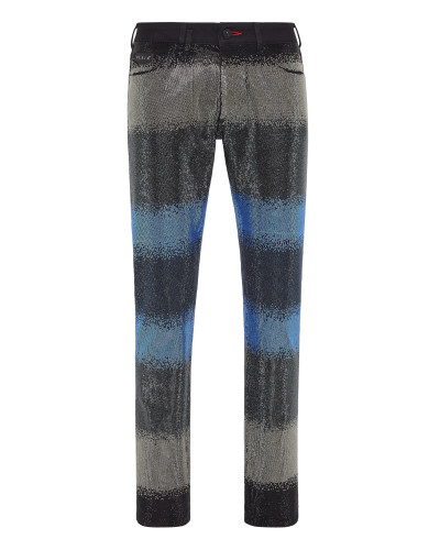 Denim Trousers Super Straight Cut Crystal