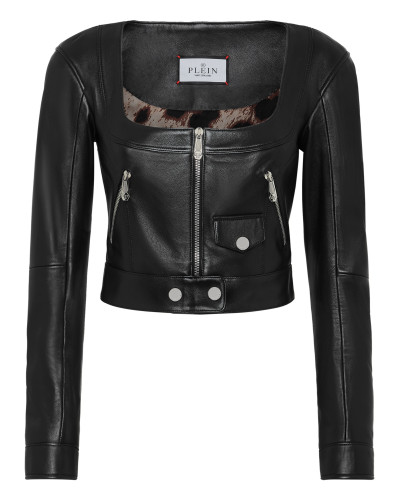 Vintage Leather Cropped Jacket