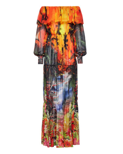 Long Dress Plisse Hawaii