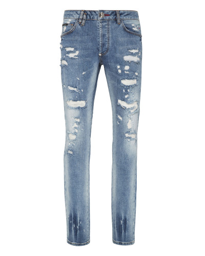 Denim Trousers Super Straight Cut Skull&Bones