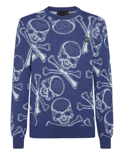 Cotton Pullover Round Neck Skull&Bones
