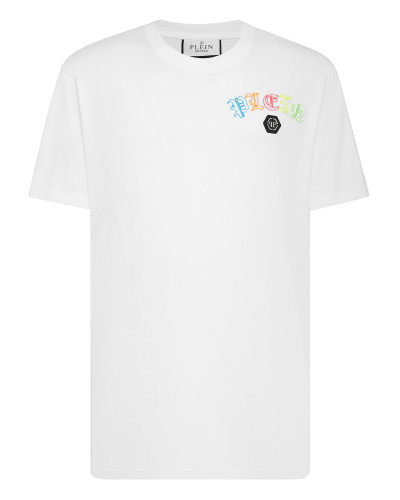 Embroidered T-shirt Round Neck SS with Crystals Gothic Plein