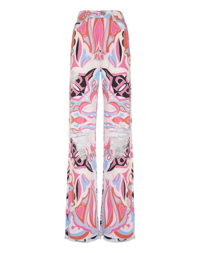 Denim Trousers Palace Fit Colorful Circus