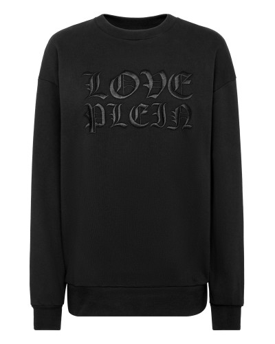 Padded Shoulder Sweatshirt Roundneck Heart