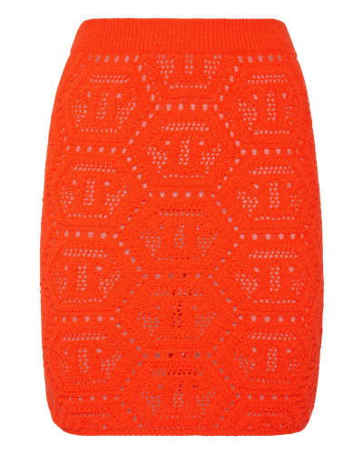 Fluo Knit Mini Skirt Monogram