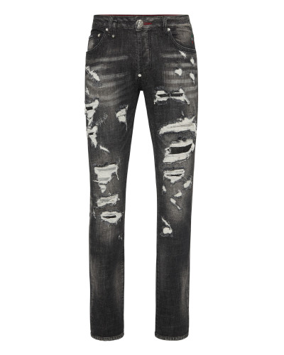 Denim Super Straight Cut Fit Trousers Cars Racing