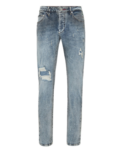 Denim Super Straight Cut Fit Trousers Cars Racing