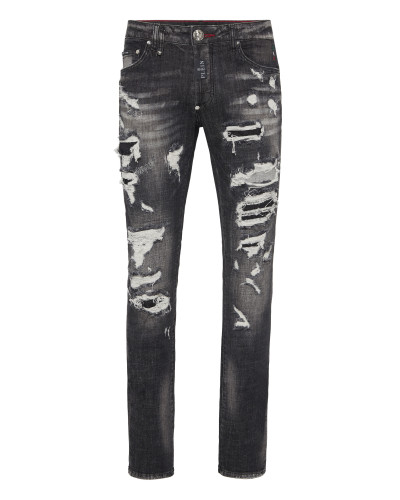 Denim Super Straight Cut Fit Trousers Hexagon