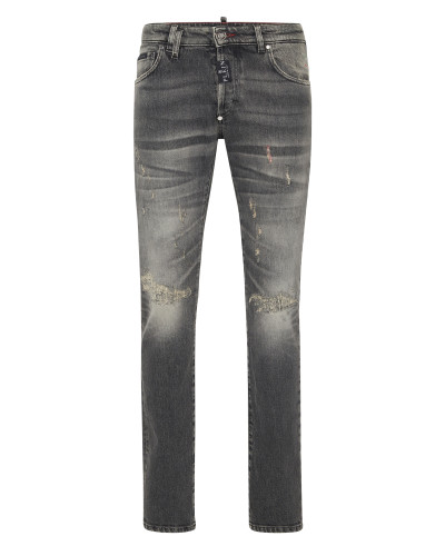 Denim Super Straight Cut Trousers