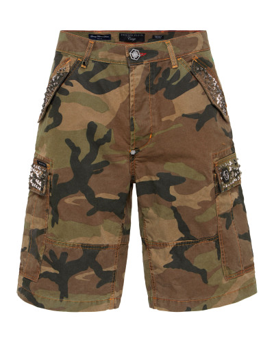 Denim Cargo Shorts Studs