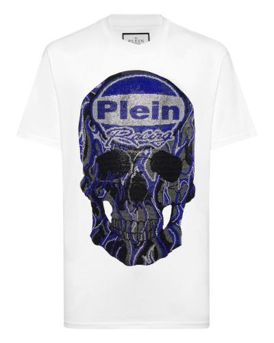 Jersey T-shirt Round Neck SS Strass Skull