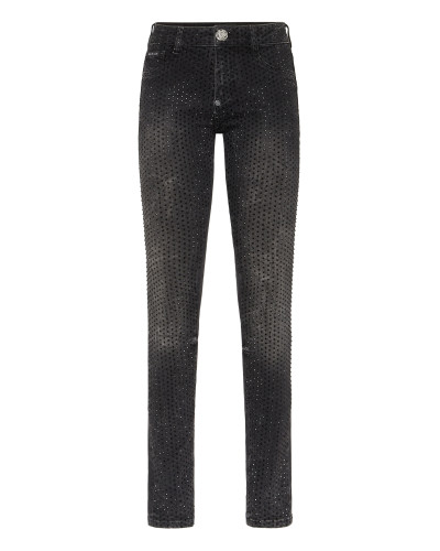 Denim Jegging Fit Trousers Strass