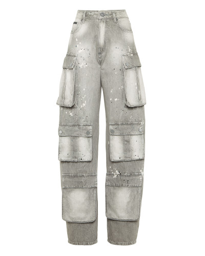 Denim Cargo Trousers