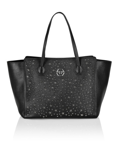 Leather maxi Shoulder Bag studs Stars