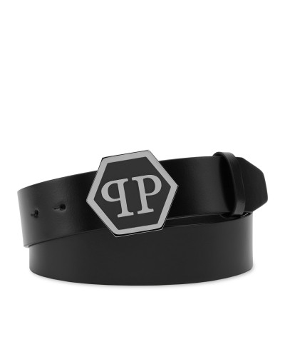 Leather Belt Hexagon