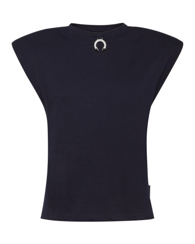 Tank Top Round Neck Piercing With Padded Shoulder