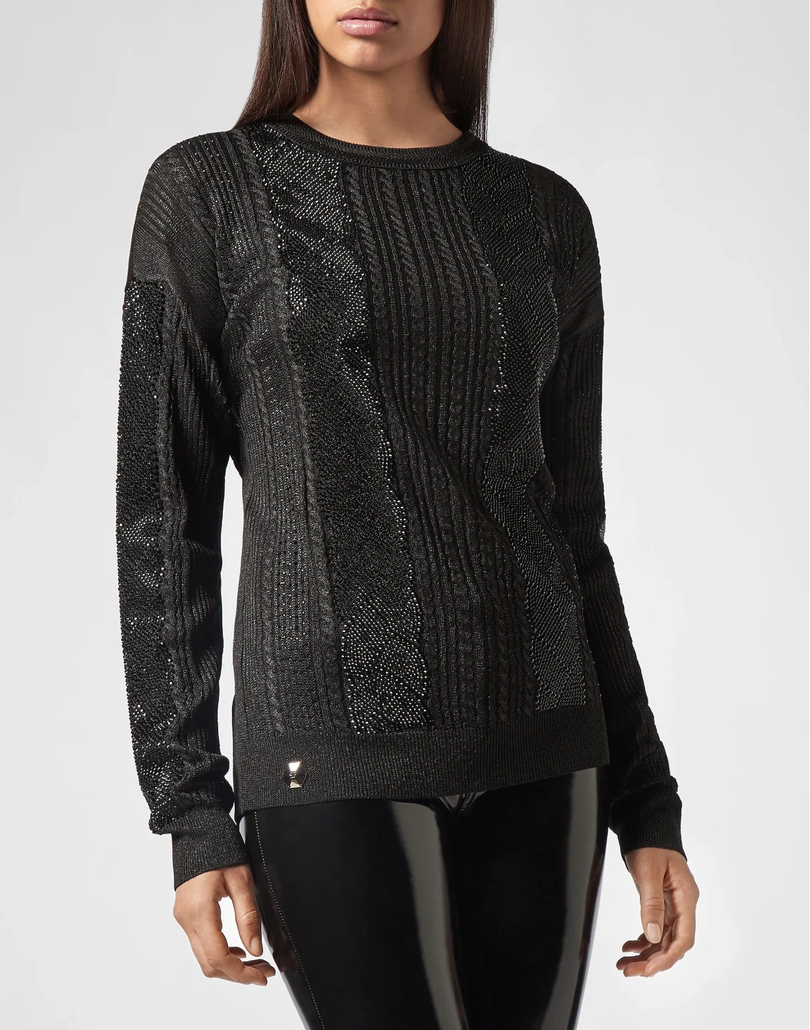 Pullover Round Neck LS Crystal, цвет: Черный