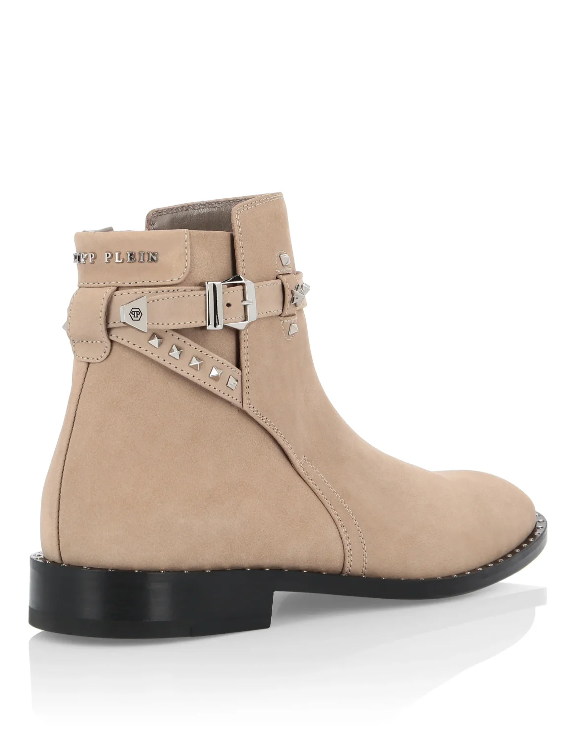Boots Mid Flat Studs, цвет: Бежевый
