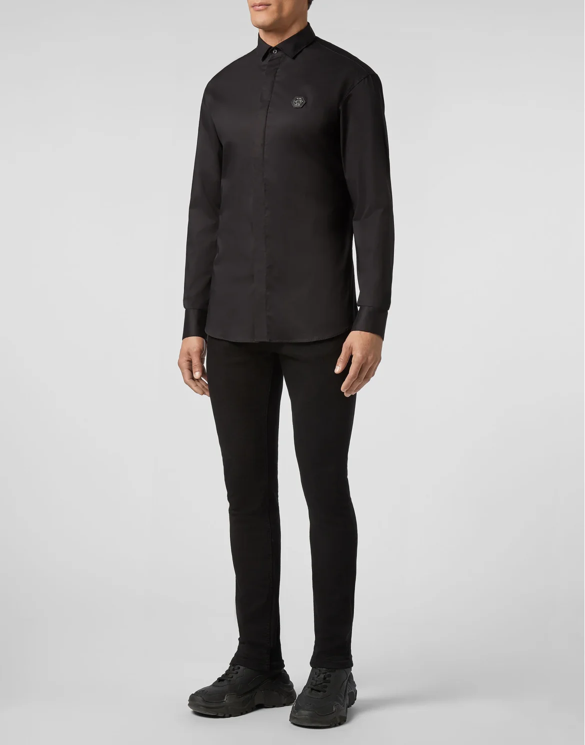 Shirt Platinum Cut LS Space Plein, цвет: Черный