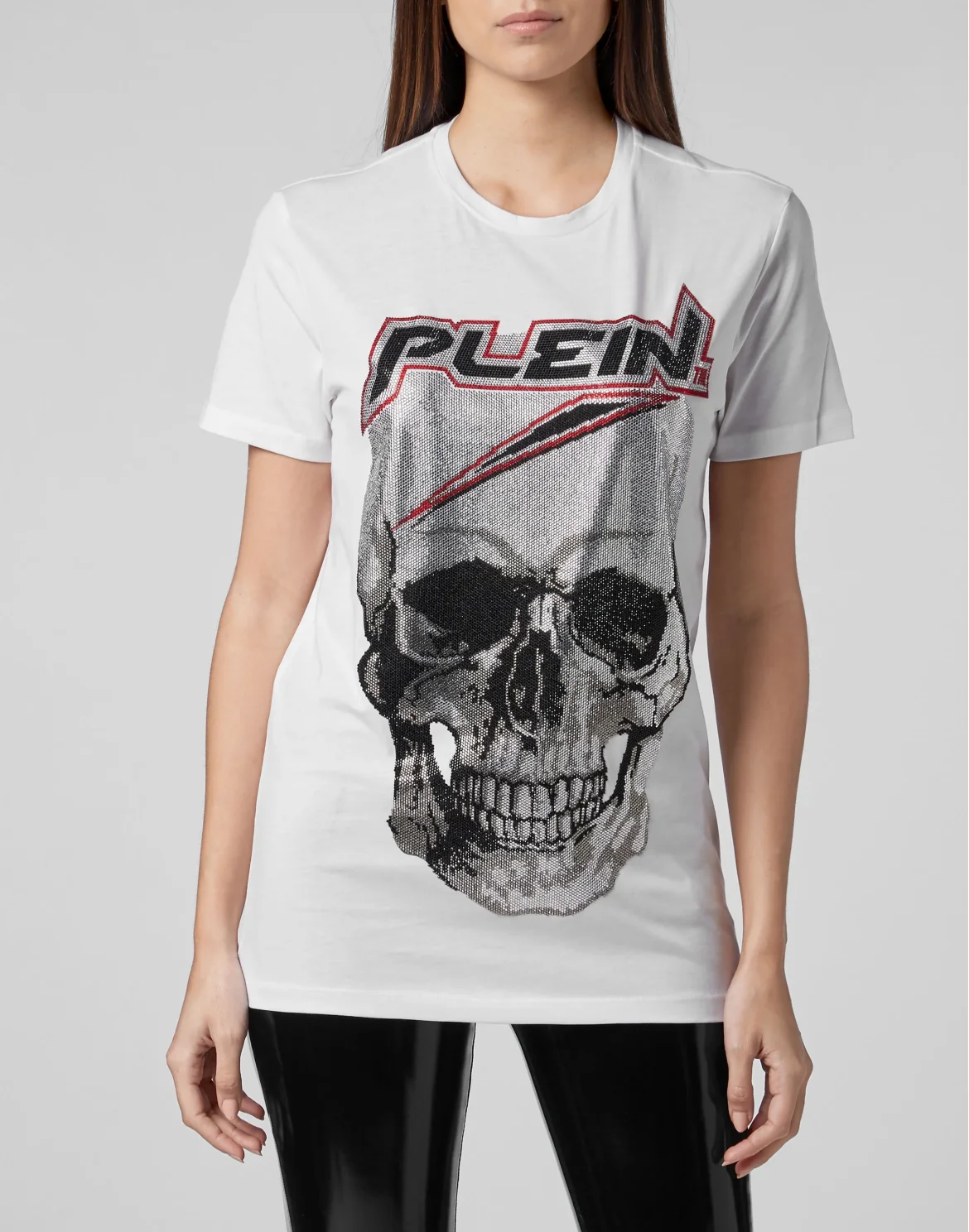 T-shirt Platinum Cut Round Neck Space Plein, цвет: Белый