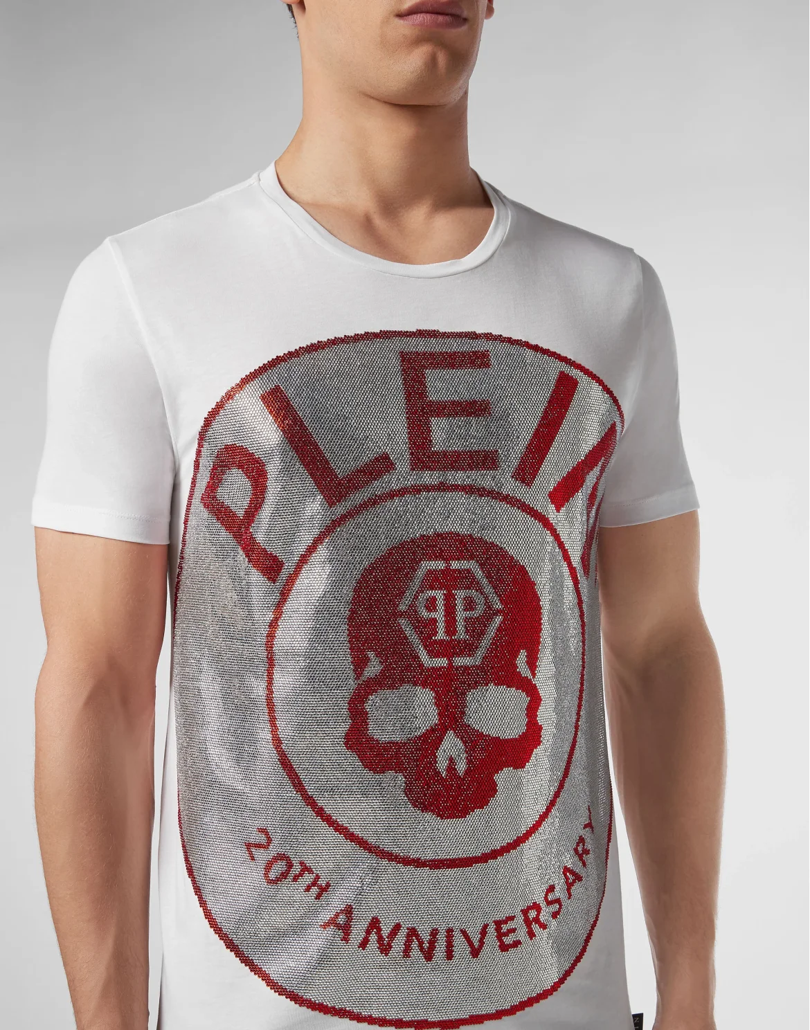 T-shirt Platinum Cut Round Neck Anniversary 20th, цвет: Белый