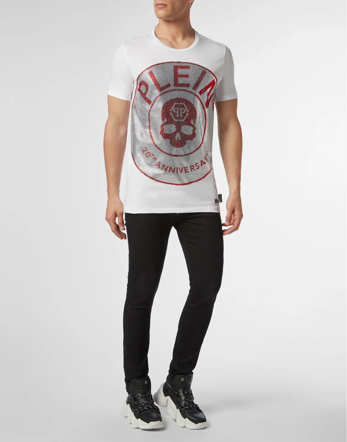 T-shirt Platinum Cut Round Neck Anniversary 20th, цвет: Белый